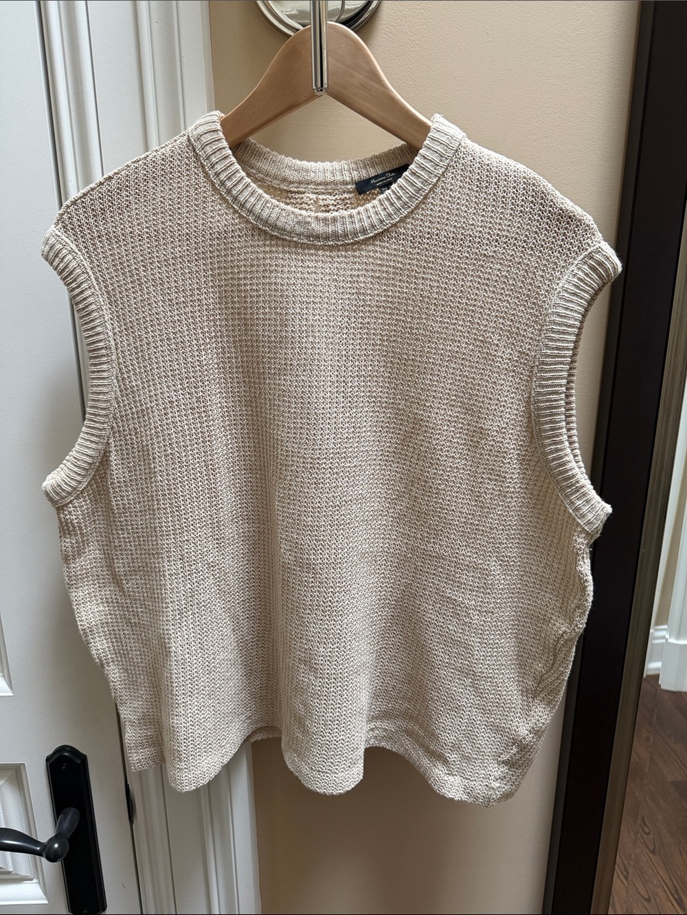 Massimo Dutti Cream Sleeveless Knit Tank